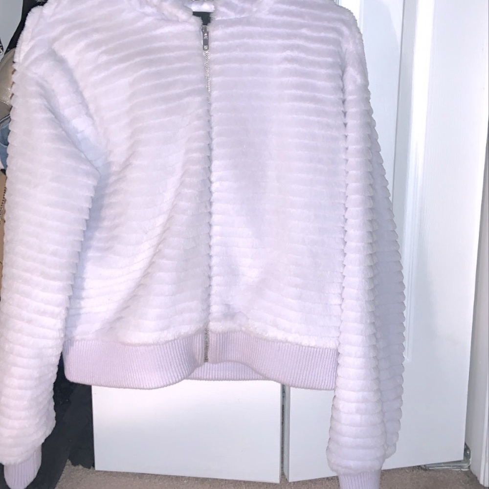 Hooded fur jacket